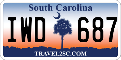 SC license plate IWD687