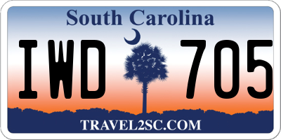 SC license plate IWD705