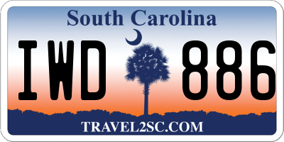 SC license plate IWD886