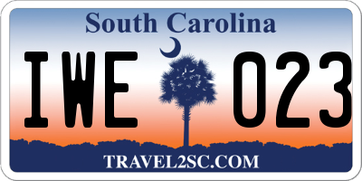 SC license plate IWE023