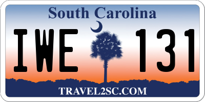 SC license plate IWE131