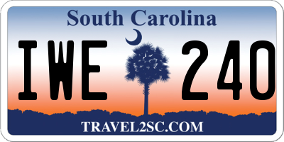 SC license plate IWE240