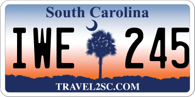 SC license plate IWE245