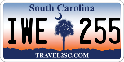 SC license plate IWE255
