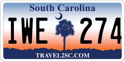 SC license plate IWE274