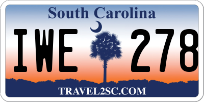 SC license plate IWE278