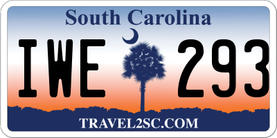 SC license plate IWE293