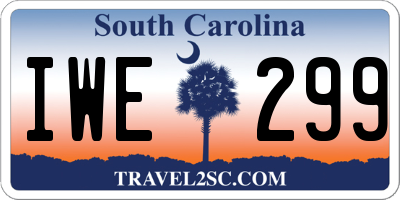SC license plate IWE299