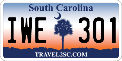 SC license plate IWE301
