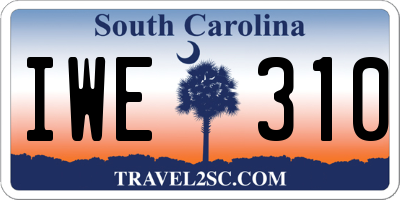 SC license plate IWE310