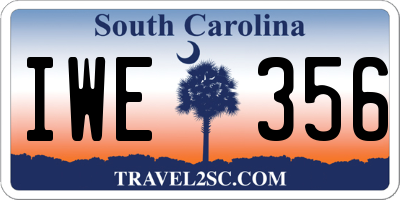 SC license plate IWE356