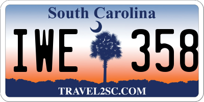 SC license plate IWE358