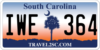 SC license plate IWE364