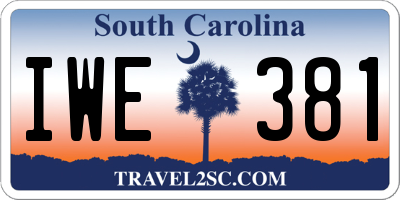 SC license plate IWE381