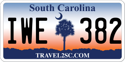 SC license plate IWE382