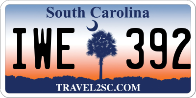SC license plate IWE392