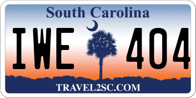 SC license plate IWE404