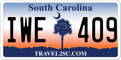 SC license plate IWE409