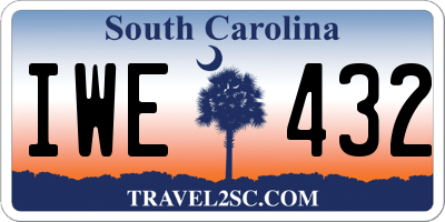 SC license plate IWE432