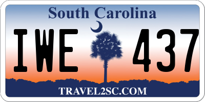 SC license plate IWE437