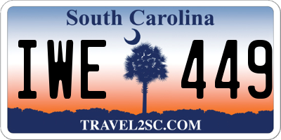 SC license plate IWE449