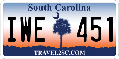 SC license plate IWE451