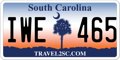 SC license plate IWE465