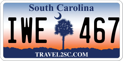 SC license plate IWE467