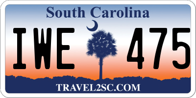 SC license plate IWE475