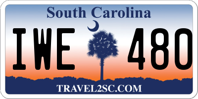 SC license plate IWE480