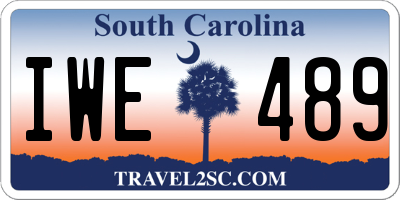 SC license plate IWE489