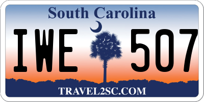 SC license plate IWE507