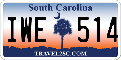 SC license plate IWE514