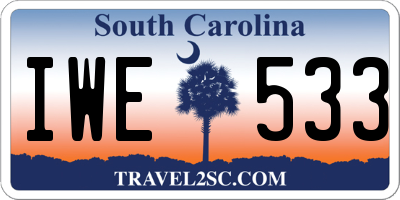 SC license plate IWE533
