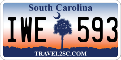 SC license plate IWE593