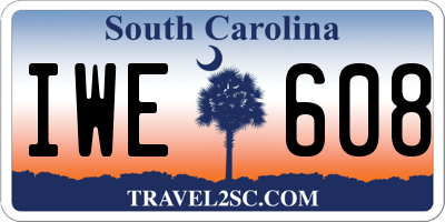 SC license plate IWE608