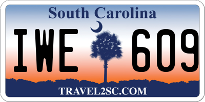 SC license plate IWE609