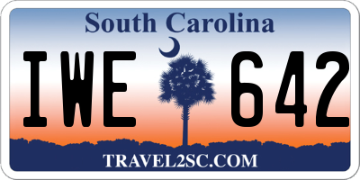 SC license plate IWE642