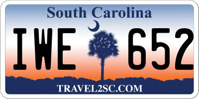 SC license plate IWE652