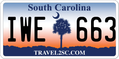 SC license plate IWE663