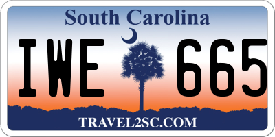 SC license plate IWE665