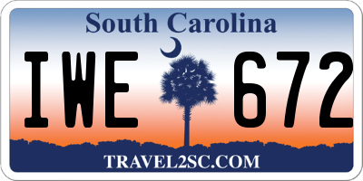 SC license plate IWE672