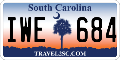 SC license plate IWE684