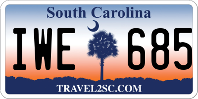 SC license plate IWE685
