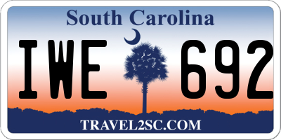 SC license plate IWE692