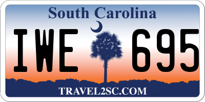 SC license plate IWE695