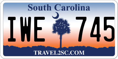 SC license plate IWE745