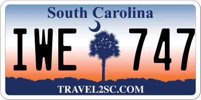 SC license plate IWE747