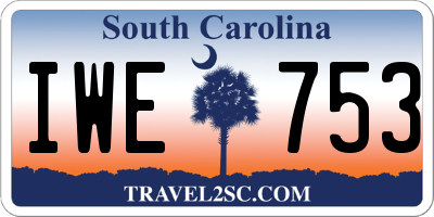 SC license plate IWE753