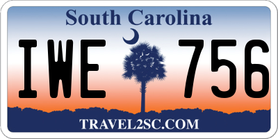 SC license plate IWE756